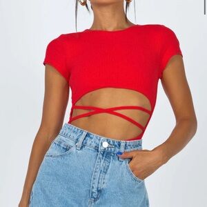 Red Princess Polly cut out body